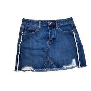 AMERICAN Eagle Hi-Rise Festival Mini  Distressed Mini Jean Denim Skirt Size 2